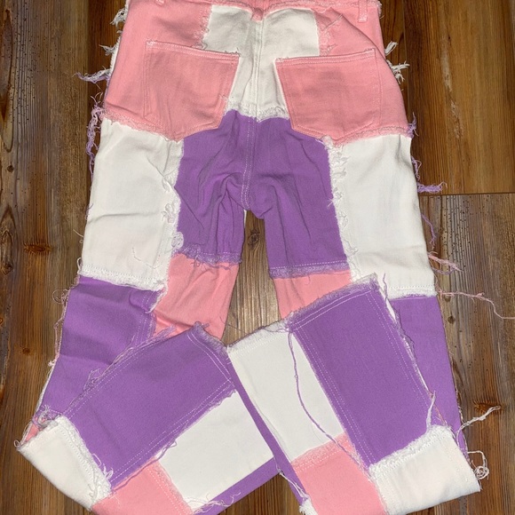 High Wasted Spliced Jeans - Picture 1 of 2